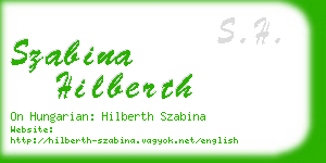 szabina hilberth business card